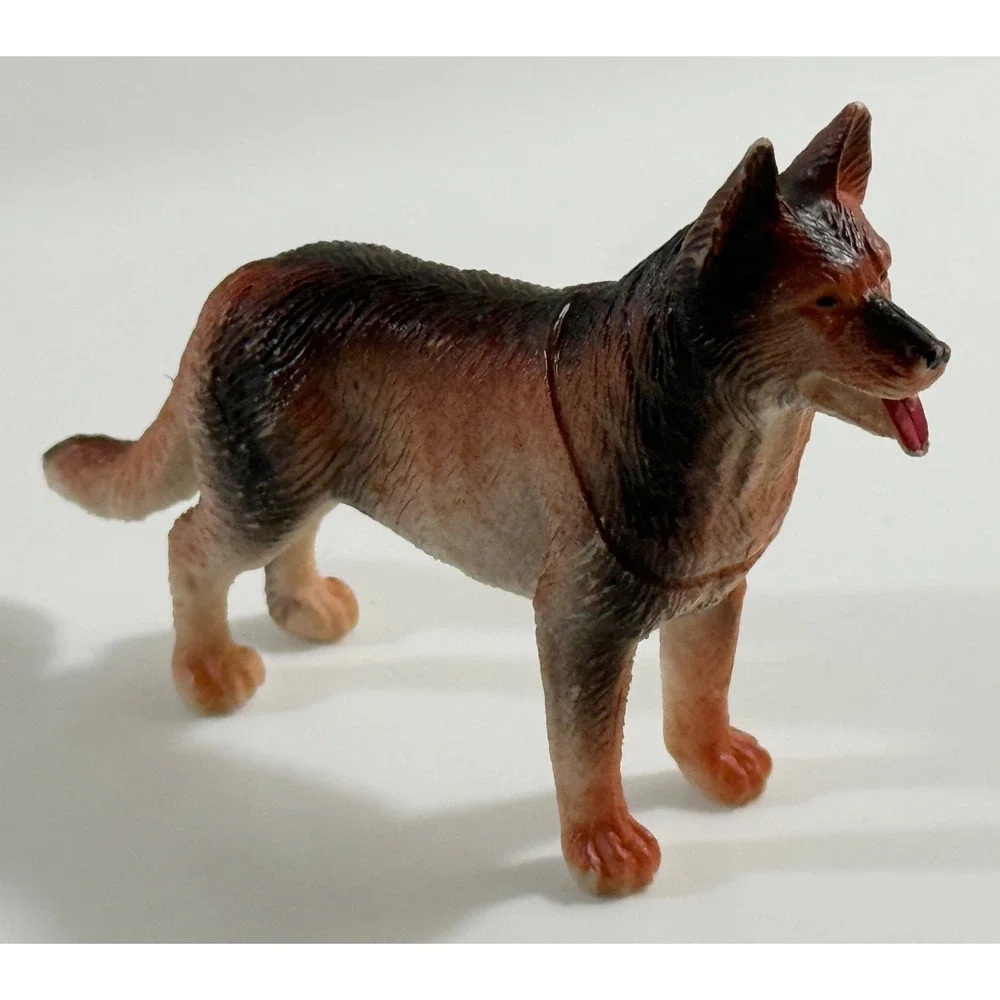 Unbranded German Shepherd Dog Figurine Kids OS Brown Black Plastic Toy Animal